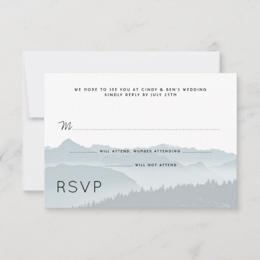 Mountain Ridge Wedding RSVP Guest Count Kaartje (Voorkant)