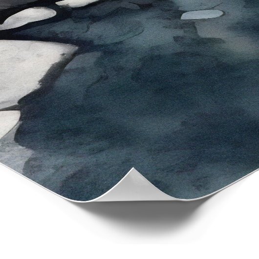 Mountain River Alaska Waterverf schilderij Poster (Hoek)