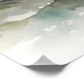 Mountain River Alaska Waterverf schilderij Poster (Hoek)