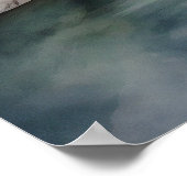 Mountain River Alaska Waterverf schilderij Poster (Hoek)