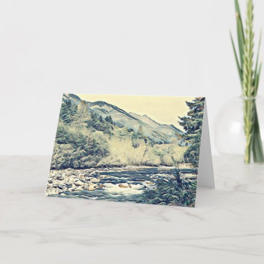 Mountain River - Blank Wenskaart Bedankkaart (Voorkant)