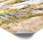 Mountain River Colorado Waterverf schilderij Poster (Hoek)