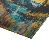 Mountain River en Wildflower Landschap Snijplank (Hoek)