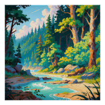 Mountain River Escape - Rustig boslandschap