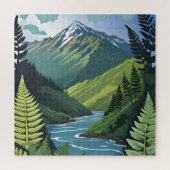 Mountain, River, Ferns of New Zealand Legpuzzel (Verticaal)