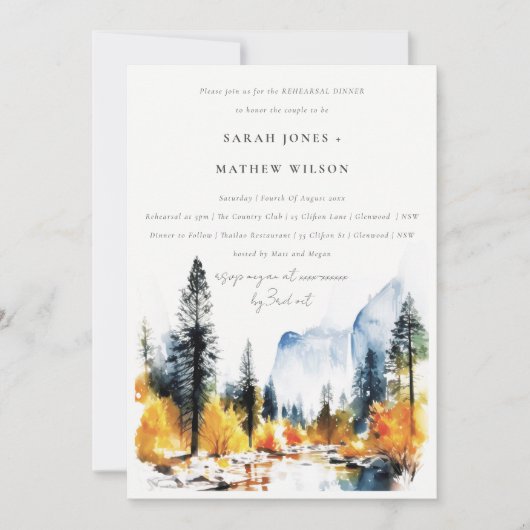 Mountain River Herfst Landscape repetitie diner Kaart (Voorkant)