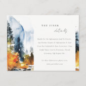 Mountain River Herfst Landscape Trouwgegevens Informatiekaartje (Voorkant)