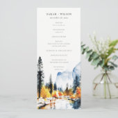 Mountain River Herfst Landscape Trouwprogramma Kaart (Staand voorkant)
