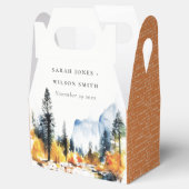 Mountain River Herfst Winterlandschap Bruiloft Bedankdoosjes (Geopend)
