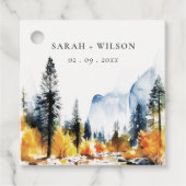 Mountain River Herfst Winterlandschap Bruiloft Bedankjes Labels (Voorkant)