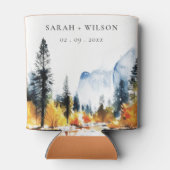 Mountain River Herfst Winterlandschap Bruiloft Blikjeskoeler (Achterkant)