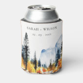 Mountain River Herfst Winterlandschap Bruiloft Blikjeskoeler (Blikje Achterkant)