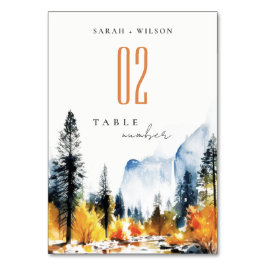 Mountain River Herfst Winterlandschap Bruiloft Kaart