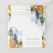 Mountain River Herfst Winterlandschap Bruiloft Plaatskaartje (Buitenkant ongevouwen)