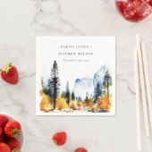 Mountain River Herfst Winterlandschap Bruiloft Servet (Insitu)