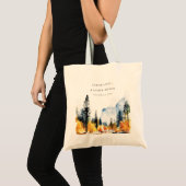Mountain River Herfst Winterlandschap Bruiloft Tote Bag (Voorkant (product))