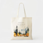 Mountain River Herfst Winterlandschap Bruiloft Tote Bag (Voorkant)
