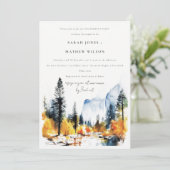 Mountain River Herfst Winterlandschap Verloving Kaart (Staand voorkant)