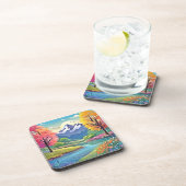 Mountain River Landscape Art Bier Onderzetter (Rechterzijde)