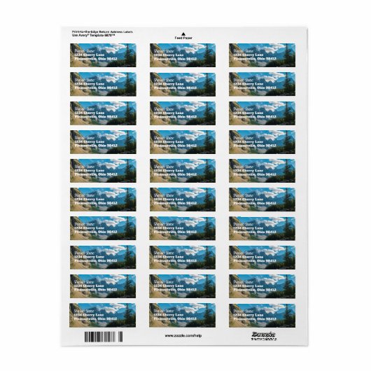 Mountain River Natuur Scene Adres Label (Full Sheet)