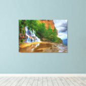 Mountain River olieverfschilderij print verpakt (Insitu (Houten vloer))