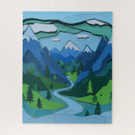 Mountain River Valley Cutout Legpuzzel