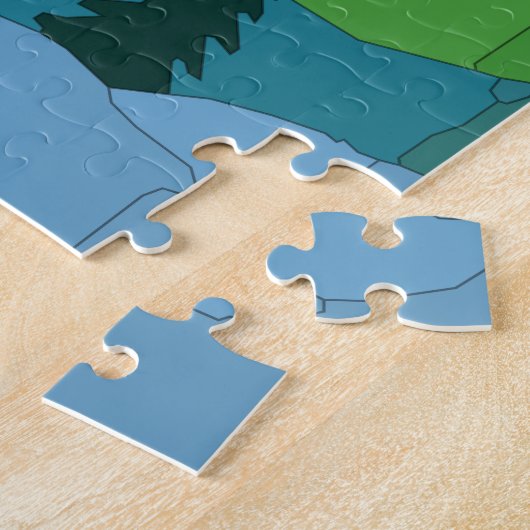 Mountain River Valley Cutout Legpuzzel (Zijkant)
