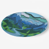 Mountain River Valley Cutout Papieren Bordje (Gekanteld)