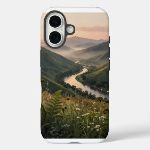 Mountain Rivier Landschap Kunstprint iPhone 16 Hoe Hoesje