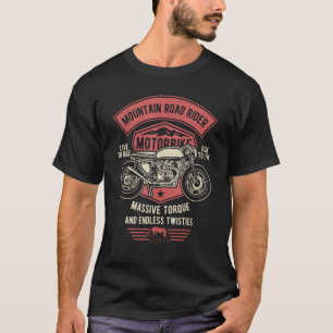 Mountain Road Rider Motorfiets Retro 3 T-shirt