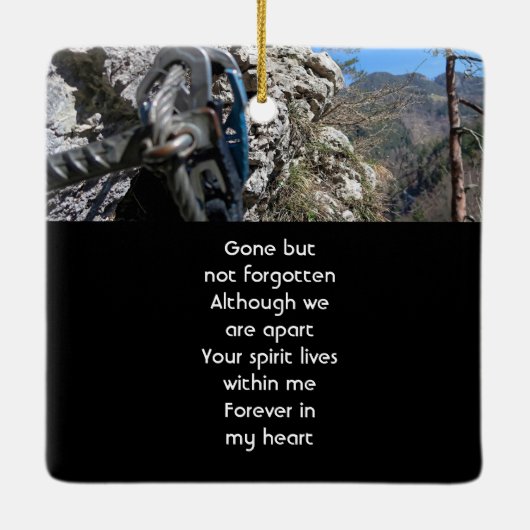 Mountain Rock Climber Memorial Keepsake Keramisch Ornament (Achterkant)