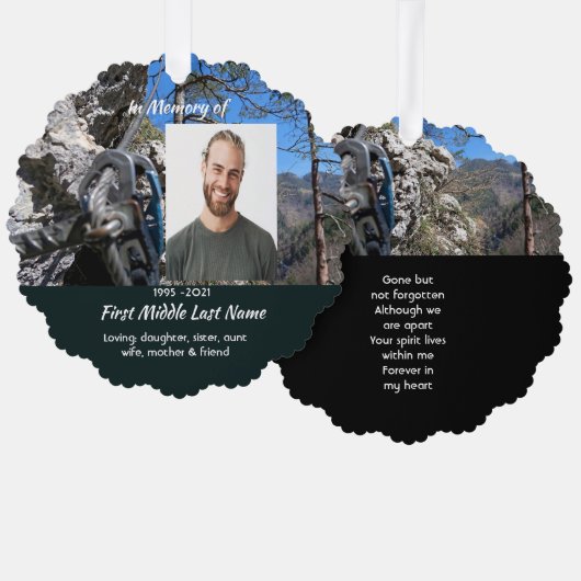 Mountain Rock Climbing  Memorial Keepsake  Ornament Kaart (Voorkant / Achterkant)