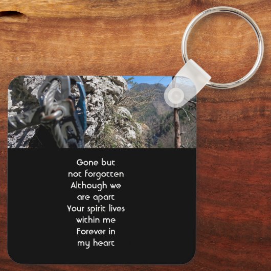 Mountain Rock Climbing Memorial Keepsake  Sleutelhanger (Achterkant)