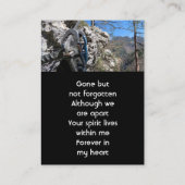 Mountain Rock Climbing Memorial Keepsake  Visitekaartje (Achterkant)