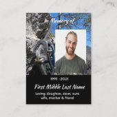 Mountain Rock Climbing Memorial Keepsake Visitekaartje (Voorkant)