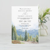 Mountain Rustic Aspen Colorado QR Code Wedding Kaart (Staand voorkant)