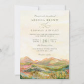 Mountain Rustic Country Elegant QR Code Wedding Kaart (Voorkant)
