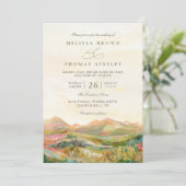 Mountain Rustic Country Elegant QR Code Wedding Kaart (Staand voorkant)
