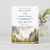 Mountain Rustic Forest Budget QR Code Wedding Kaart (Staand voorkant)