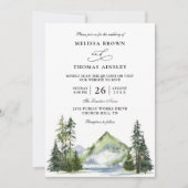 Mountain Rustic Forest Budget QR Code Wedding Kaart (Voorkant)