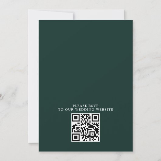 Mountain Rustic Lake Modern Budget QR Code Wedding Kaart (Achterkant)