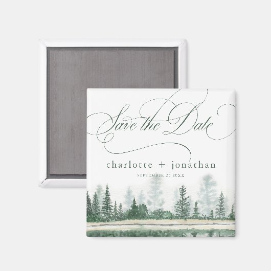 Mountain Rustic Wedding Save the Date Magnet (Voorkant / Achterkant)