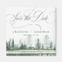 Mountain Rustic Wedding Save the Date Magnet
