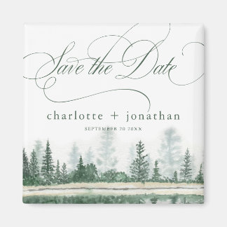 Mountain Rustic Wedding Save the Date Magnet