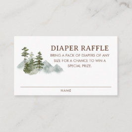 Mountain Rustic Woodland Luier Raffle Ticket Informatiekaartje