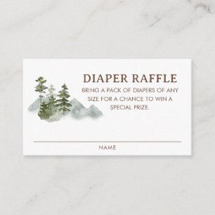 Mountain Rustic Woodland Luier Raffle Ticket Informatiekaartje
