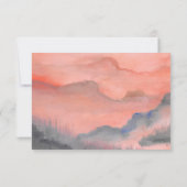 Mountain Rustieke Sunset Waterverf RSVP Kaartje (Achterkant)