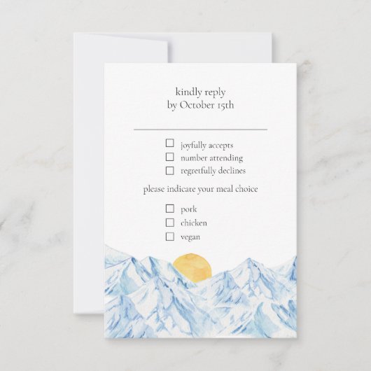 Mountain Rustieke Waterverf RSVP (Voorkant)