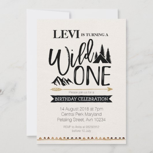Mountain rustieke wild een Verjaardag uitnodiging (Voorkant)
