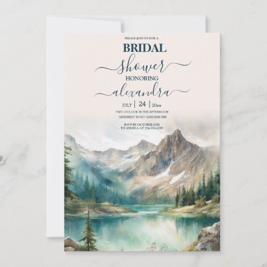 Mountain Rustieke Zonsondergang Waterverf Sinaasap Kaart (Voorkant)